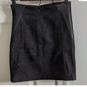 Zara faux suede Black Textured mini Skirt